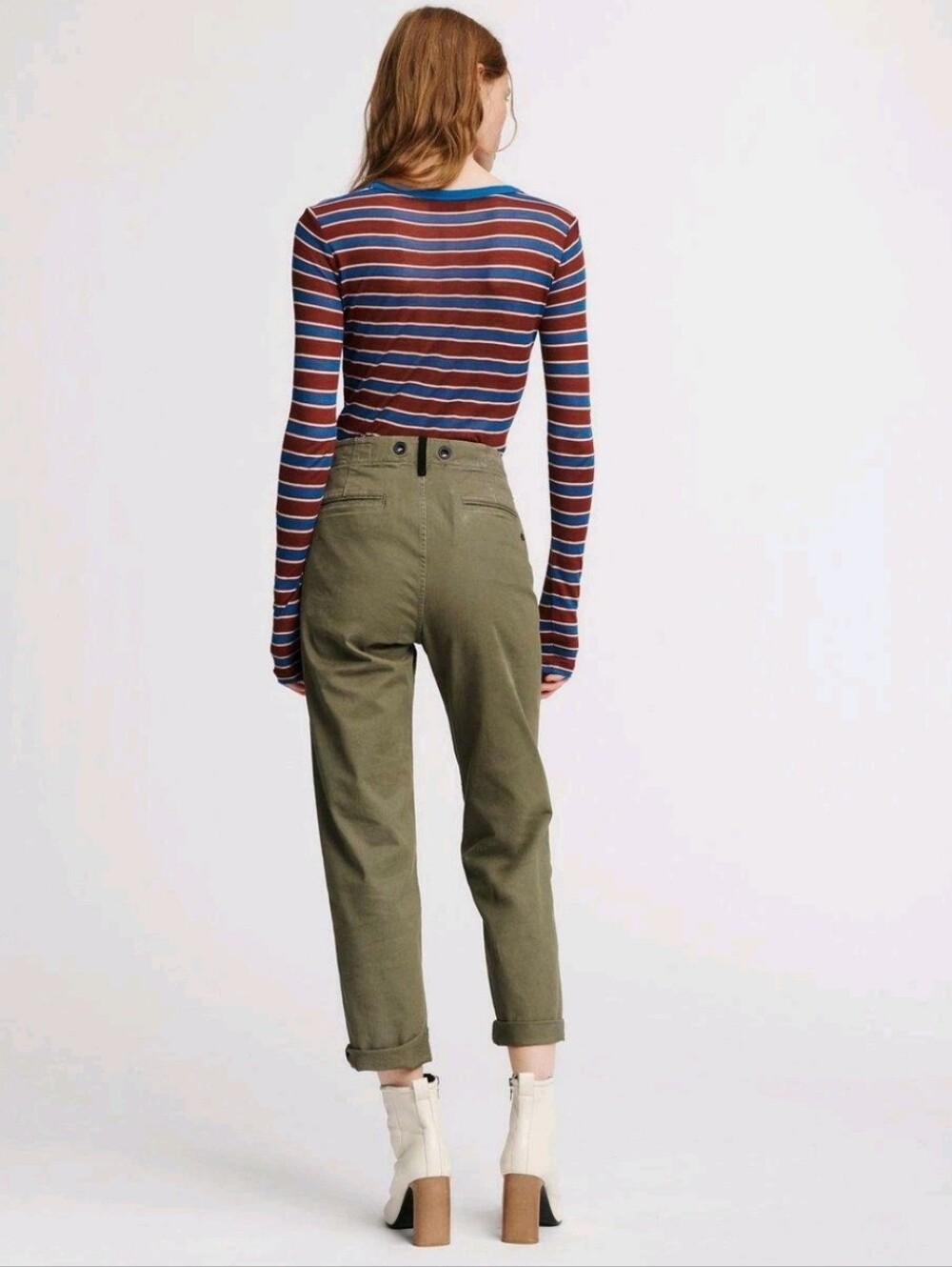 RAG & BONE pants Women sz 29 Olive Khaki BUCKLEY CHINO Straight Leg Cropped